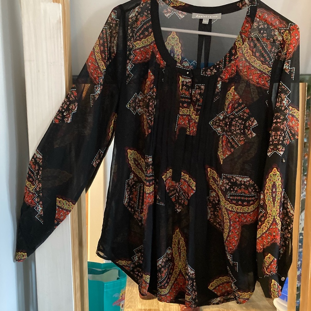 Daniel Rainn Black and Red Bohemian Blouse